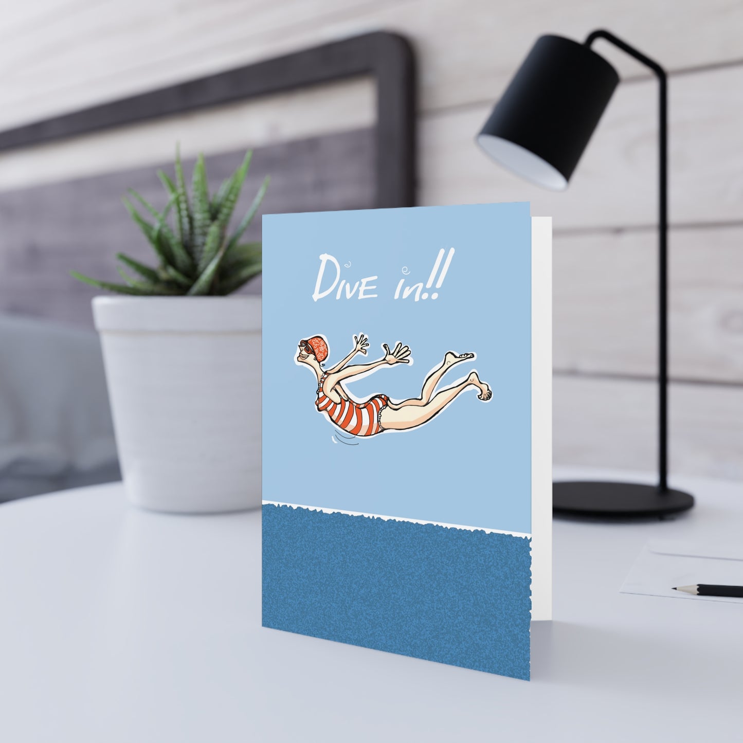 Summer Vibes DIVE IN Greeting Card