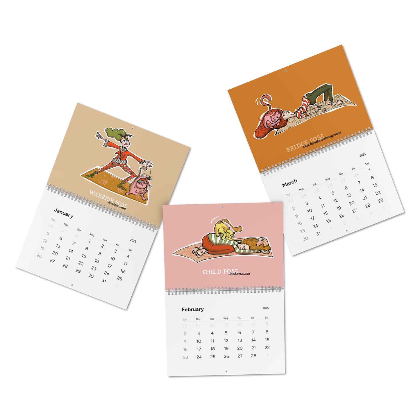KARMA KITTY Yoga Wall Calendar 2025