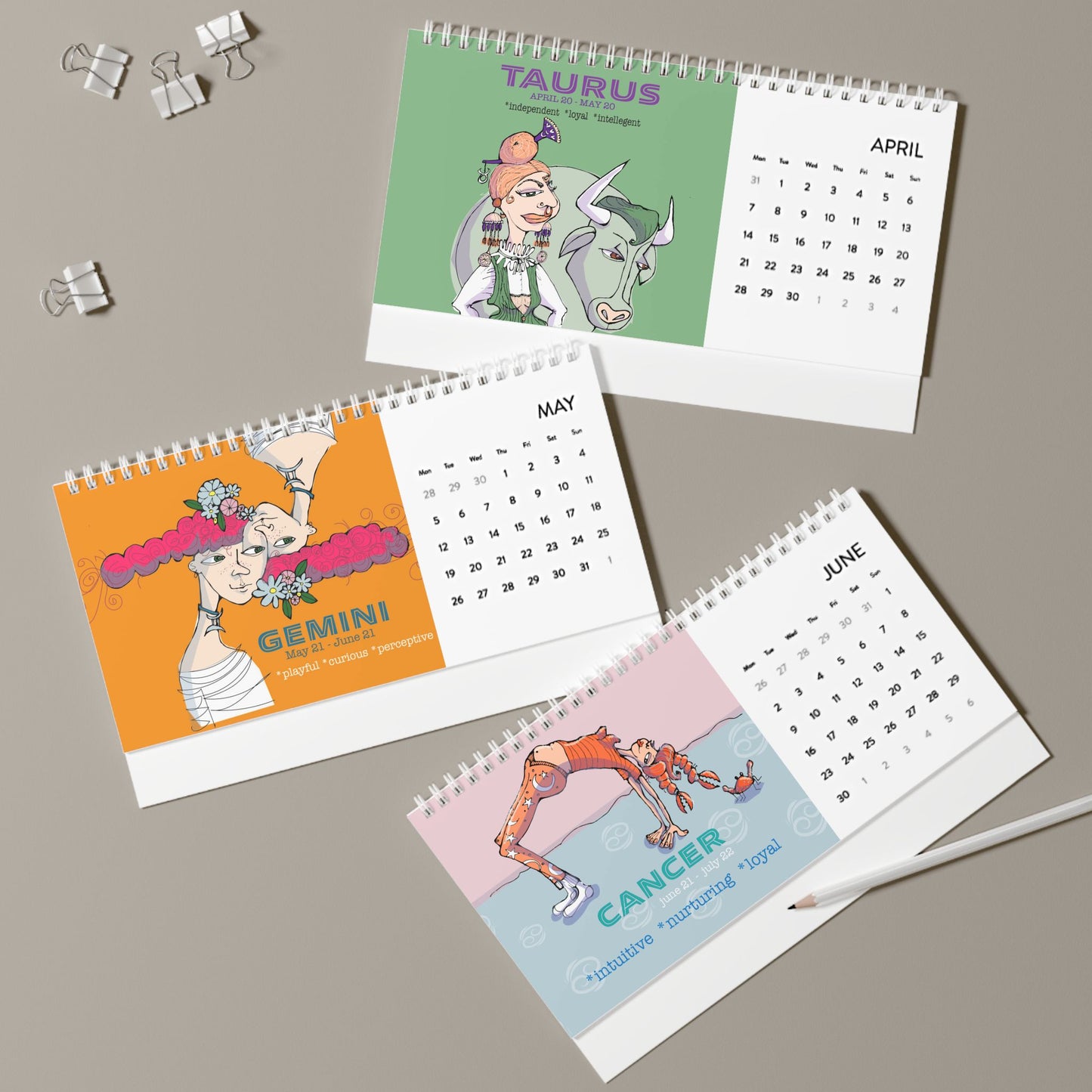 ZODIAC Desk Calendar 2025