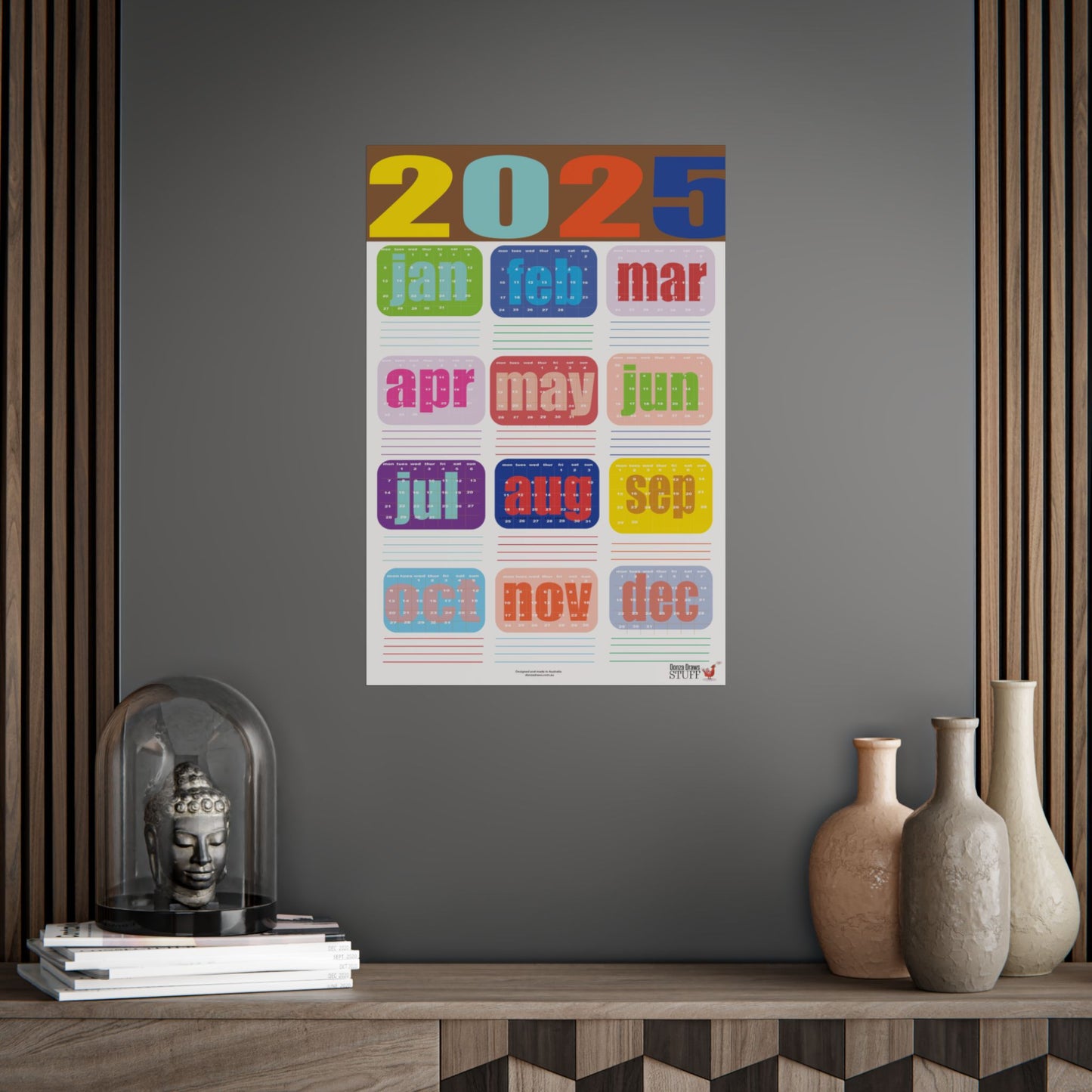 Calendar Wall Planner Poster 2025