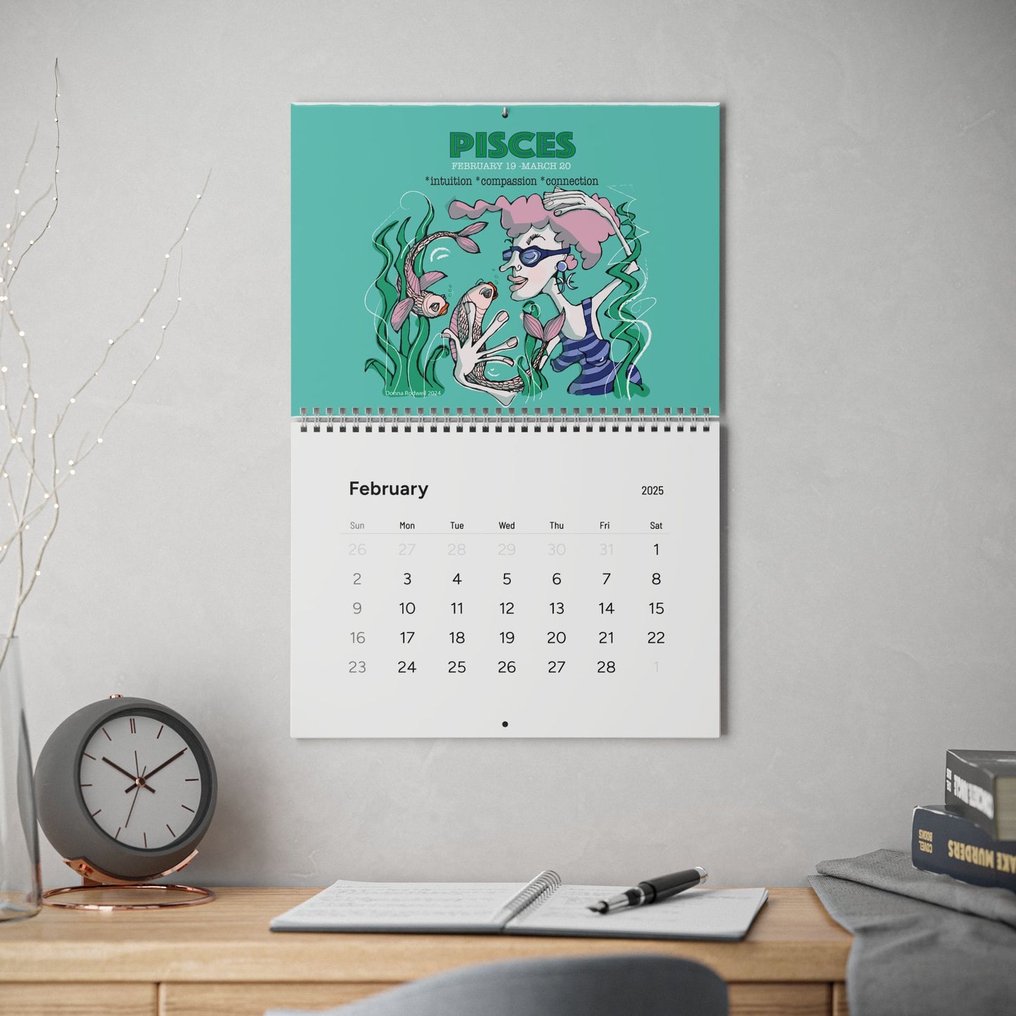 Zodiac Wall Calendar 2025