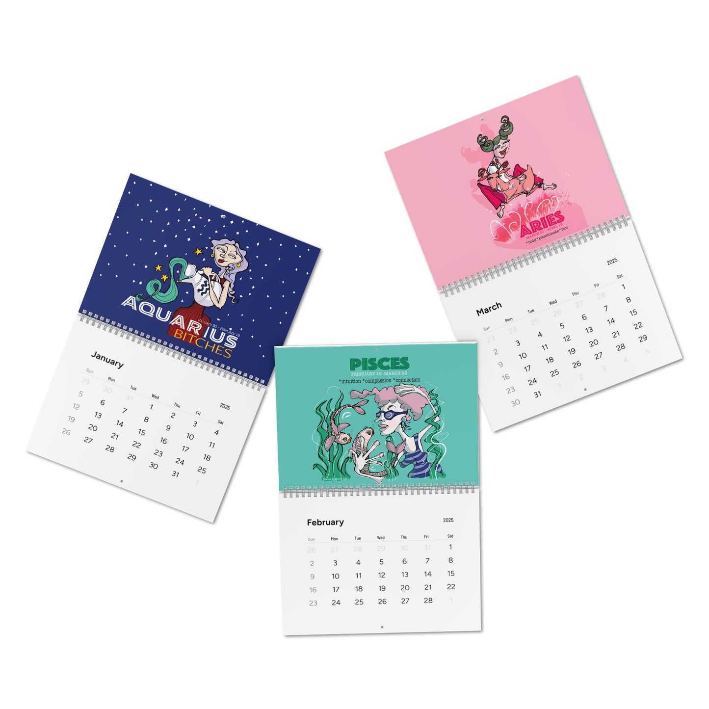 Zodiac Wall Calendar 2025