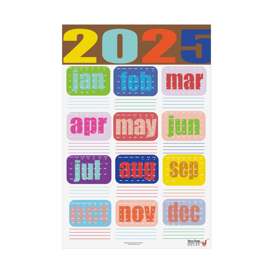 Calendar Wall Planner Poster 2025