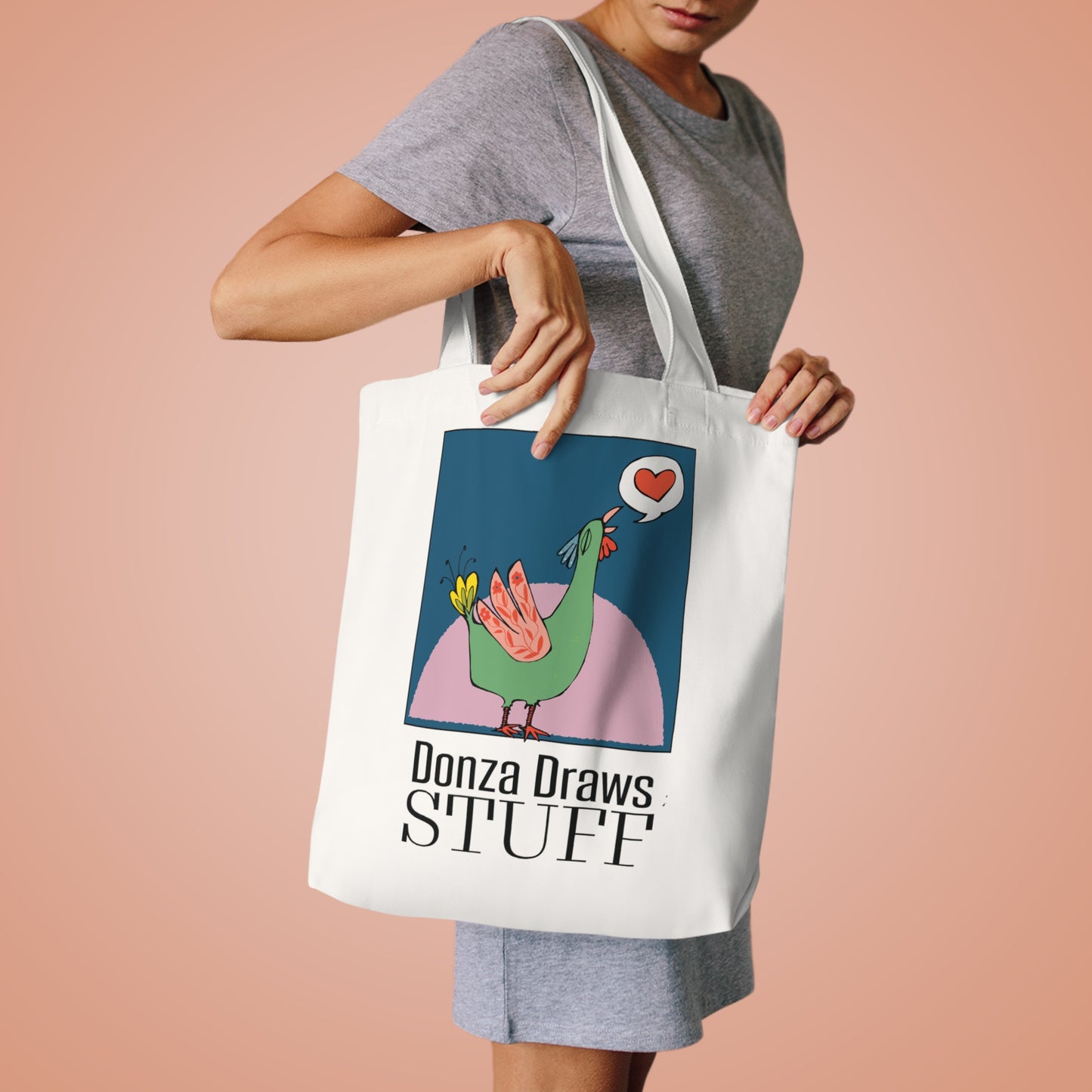 DONZA DRAWS STUFF Cotton Tote Bag