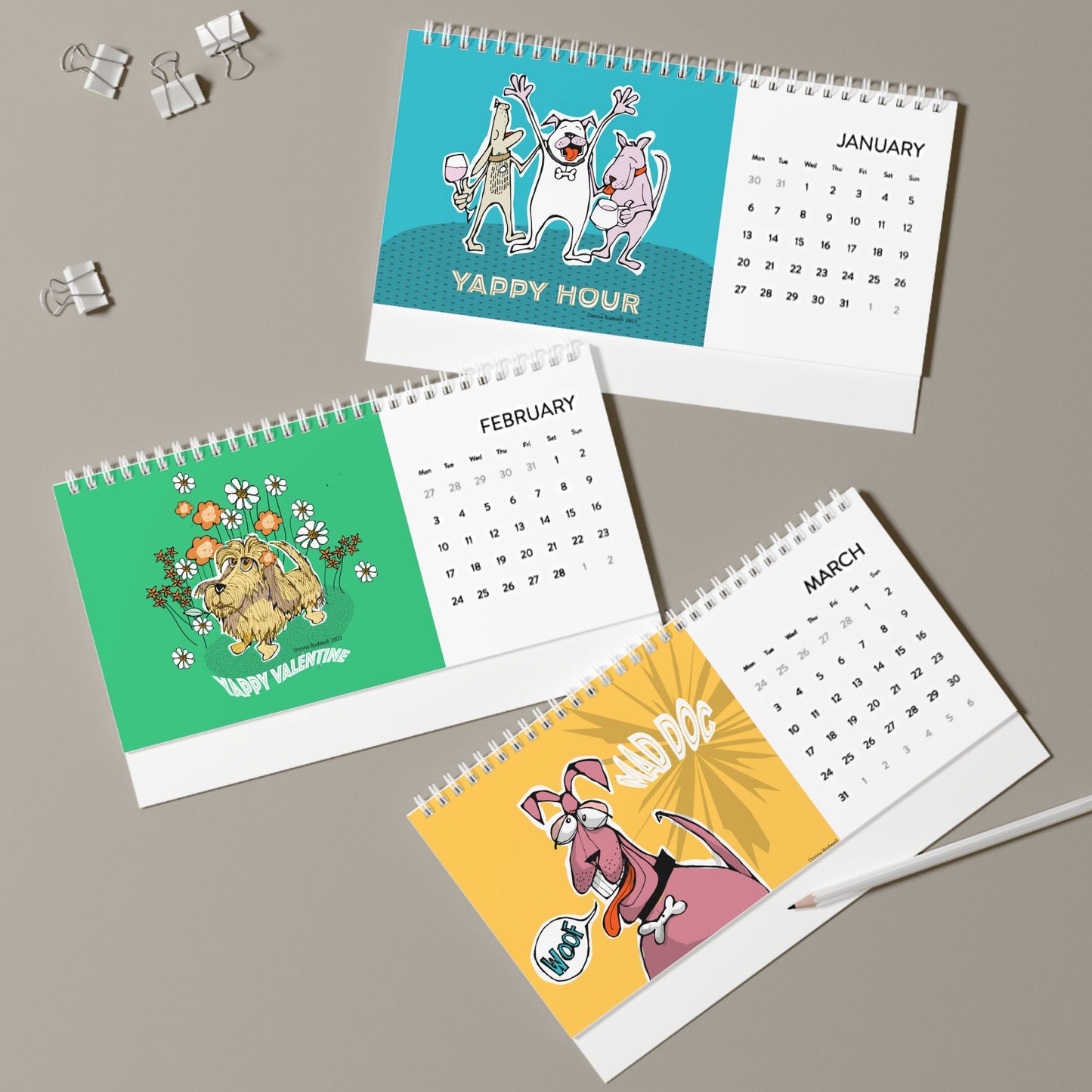 MIXED MUTTS Desk Calendar 2025