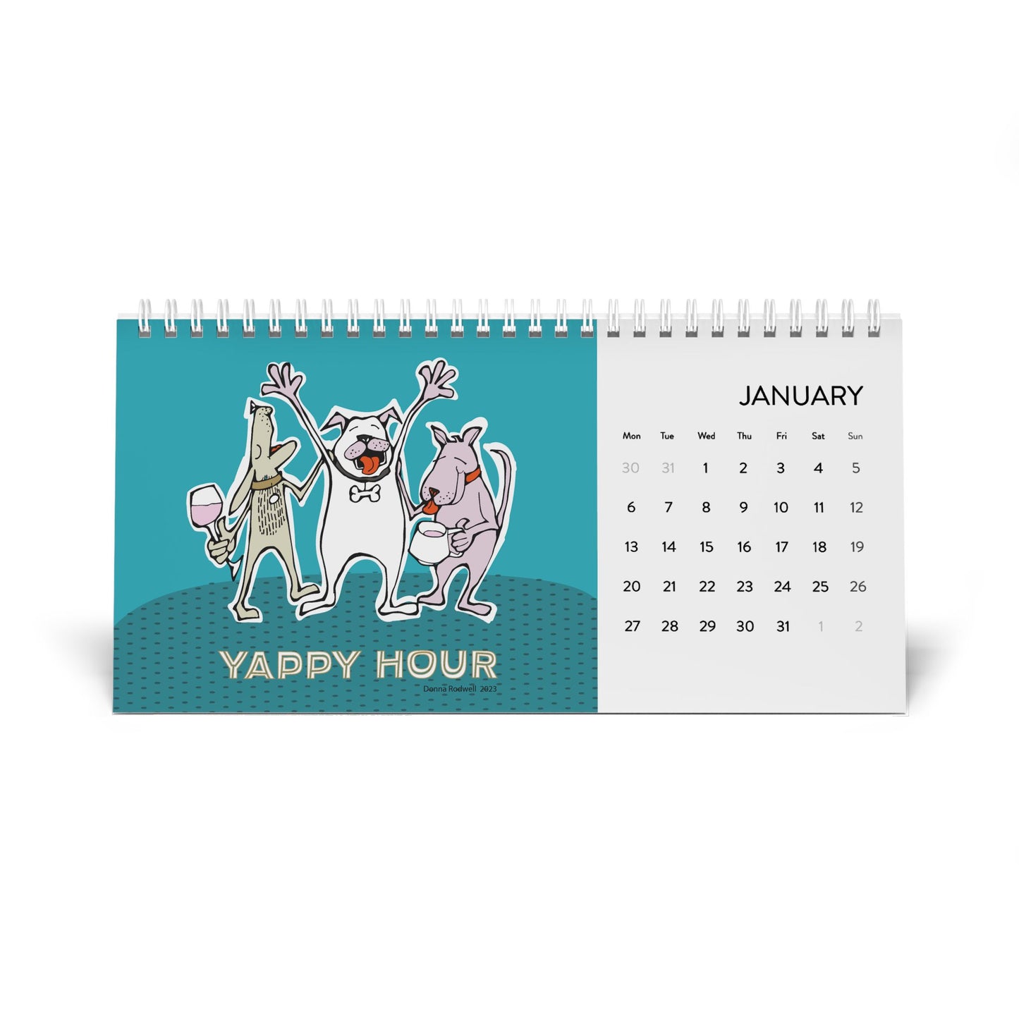 MIXED MUTTS Desk Calendar 2025
